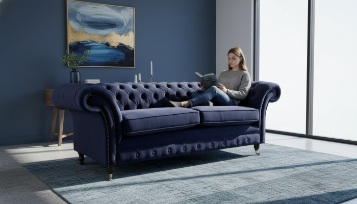 Chesterfield třímístná pohovka čalouněný designový gauč 3místný gauč nábytek