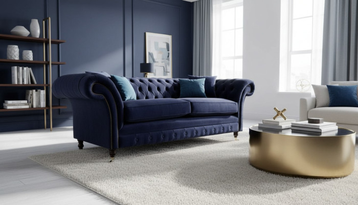 Chesterfield třímístná pohovka čalouněný designový gauč 3místný gauč nábytek
