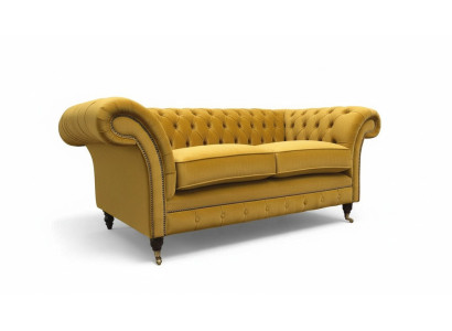 Sofa 2 Sitzer Couch Polster Sofa Textil Stoff Chesterfield Couchen Neu