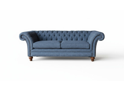 Englische Chesterfield Sofa Couch Büro Möbel Dreisitz Samt 230cm Sofas