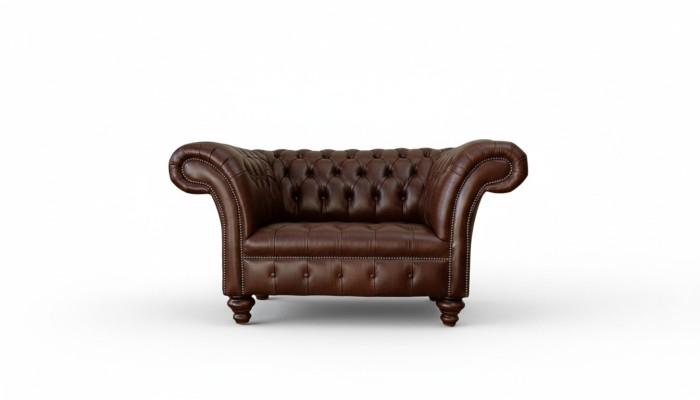 Chesterfield Sofa Wohnzimmer Sofas Couch Polster Leder Modern 1,5 Sitzer
