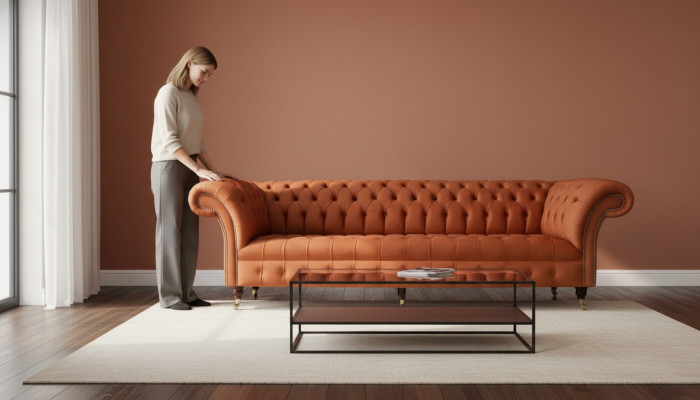 Britische Chesterfield Polster Luxus Sofa Design Couch Klassische Sofa 4 Sitzer