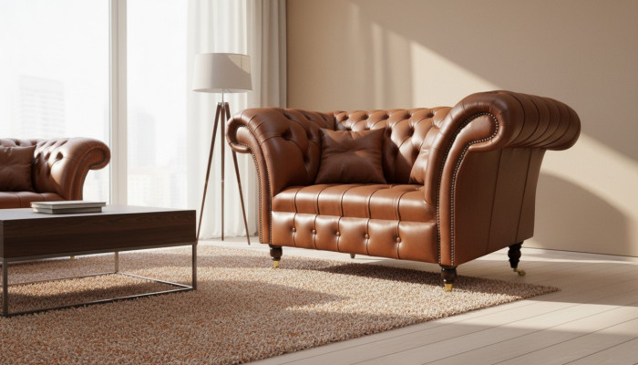Chesterfield design látková pohovka křeslo 1,5m posed dvousedačky loungu