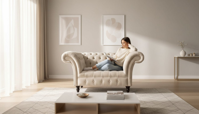 Pohovka potahová sedačka textilní Chesterfield Pohovky 1,5místná Jednosedadlo Růžová