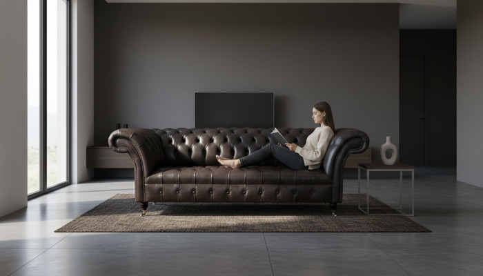 Chesterfield Design Luxus Polster Sofa Modern Couch Sitz Leder Lederosfa
