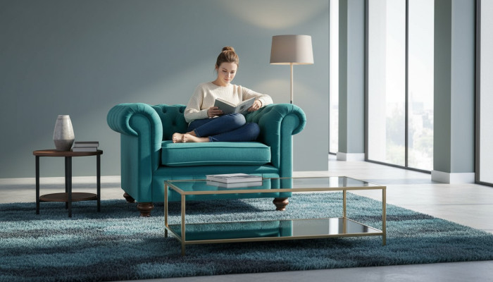 Křeslo 1 osoba Chesterfield, čalouněná sedací souprava, design luxusní gauč, nový gauč.