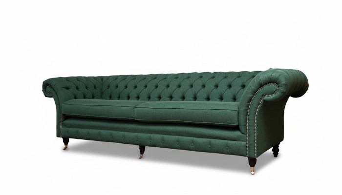 Pohovka 4místná Zelená Obývací pokoj Moderní Design Potah Látka Luxus