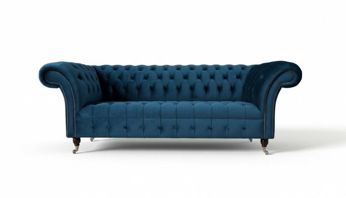 Chesterfield Sofa 3 místný potahové sedačky Luxus látkového designu