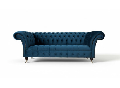 Chesterfield Sofa 3 místný potahové sedačky Luxus látkového designu