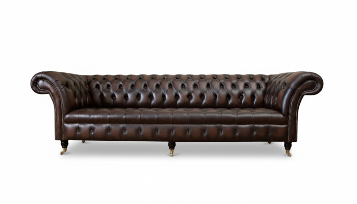Chesterfield 4 Sitzer Leder Wohnzimmer Design Couchen Sofa Möbel Neu