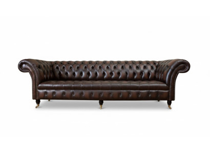 Chesterfield 4 Sitzer Leder Wohnzimmer Design Couchen Sofa Möbel Neu