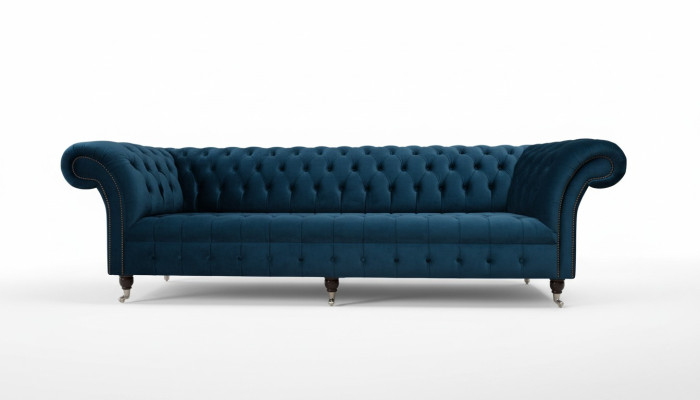 Návrhový gauč Chesterfield Polster Modern Textilní látka 4místný spací.