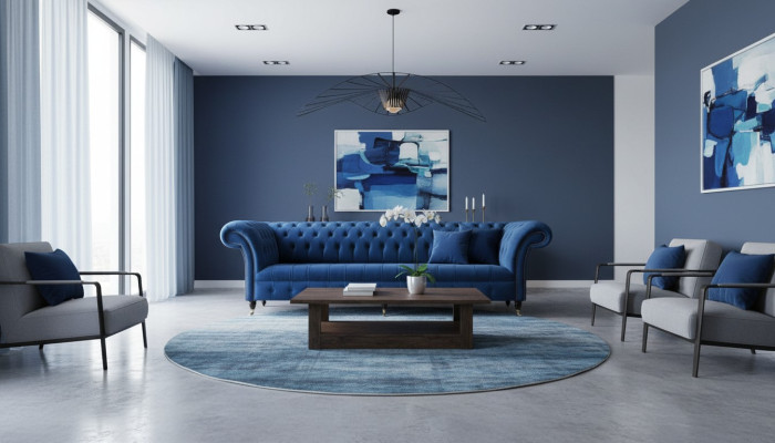 Chesterfield Velká Pohovka Pohovka Textil Samt Polstrování Pohovky 4 Místná Pohovka