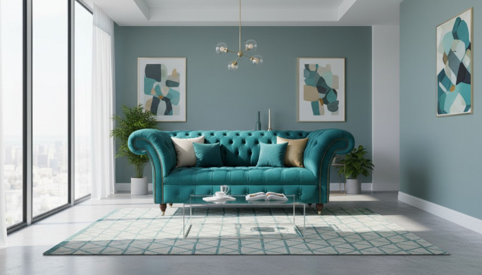 Sofa 2 Místný Design Pohovky Potahové Pohovky Textilní Chesterfield Sedadlo