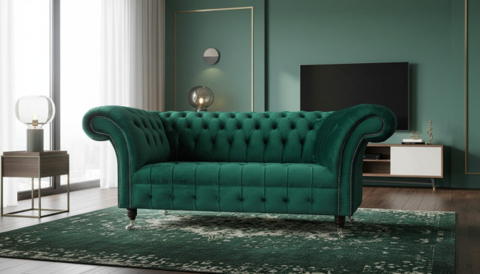 Chesterfield Zweisitzer Sofa 2 Sitzer Design Sofas Polster Moderne Sitz Stoff