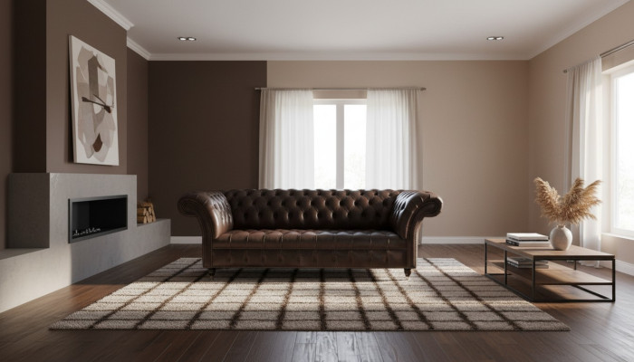 Dreisitzer Chesterfield Sofa 3 Sitzer Sofas Braun Leder Wohnzimmer Luxus