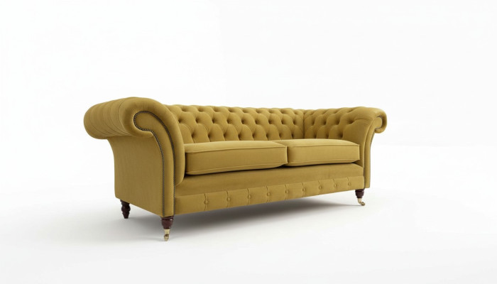 Chesterfield Sofa 3 Sitz Design Couch Dreisitzer Luxus Möbel Stil Textil
