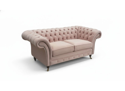 Sofa 2 Sitzer Couch Polster Chesterfield Wohnzimmer Design Textil Neu