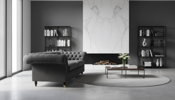 Pohovka 3místná luxusní textilní Chesterfield pohovka Sedací soupravy Vybavení Nábytek.