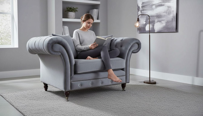 Design Chesterfield látková pohovka křeslo 1místný polstrovaný gauč Lounge Nový