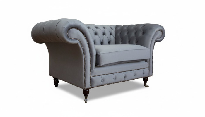 Design Chesterfield látková pohovka křeslo 1místný polstrovaný gauč Lounge Nový