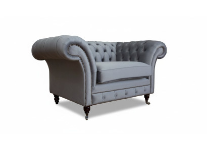 Design Chesterfield látková pohovka křeslo 1místný polstrovaný gauč Lounge Nový