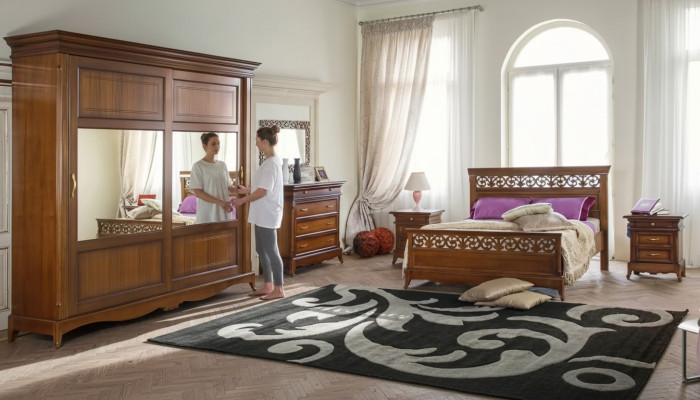 Postel 2x noční stolky 6 dílná ložnice Design Moderní Luxusní Ložnice