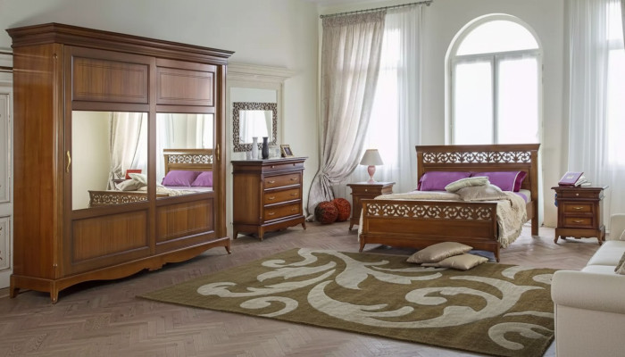 Postel 2x noční stolky 6 dílná ložnice Design Moderní Luxusní Ložnice