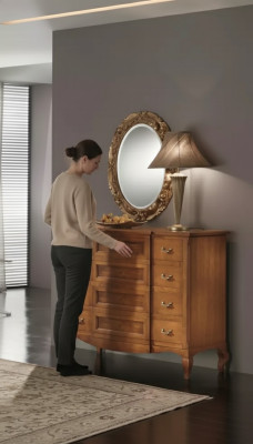 Ložnice skříň s zrcadlem Luxus Moderní Nábytek Set 2 kusy Dřevo Nový