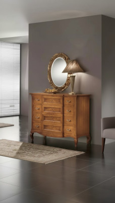 Ložnice skříň s zrcadlem Luxus Moderní Nábytek Set 2 kusy Dřevo Nový