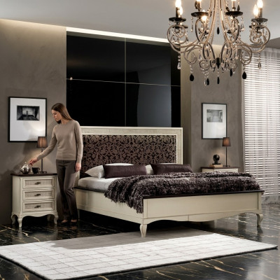 Design Schlafzimmer 3tlg. Bett 2x Nachttisch Luxus Betten Set Möbel Neu