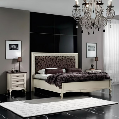 Design Schlafzimmer 3tlg. Bett 2x Nachttisch Luxus Betten Set Möbel Neu