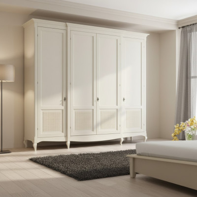 Schlafzimmer Luxus Kleiderschrank Weiß Schrank Holz Moderne Möbel Neu