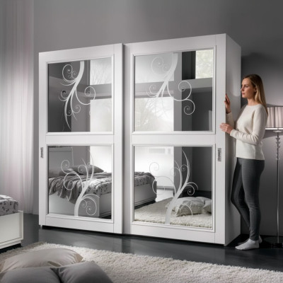 Schlafzimmer Möbel Italien Holzschrank Echtholz Kleiderschrank Weiß Neu