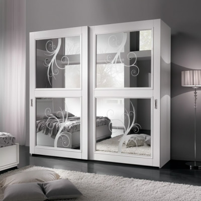 Schlafzimmer Möbel Italien Holzschrank Echtholz Kleiderschrank Weiß Neu