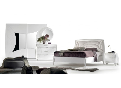 Luxus ložnice sada postel 2x noční stolek design komoda nábytek 6ks