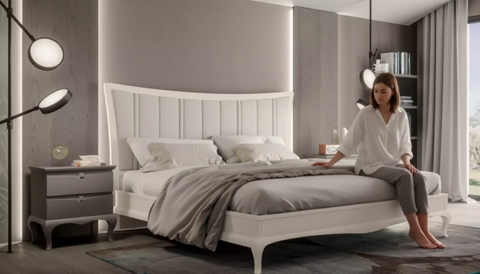 Design Schlafzimmer 3tlg. Bett 2x Nachttische Modern Luxus Betten Möbel