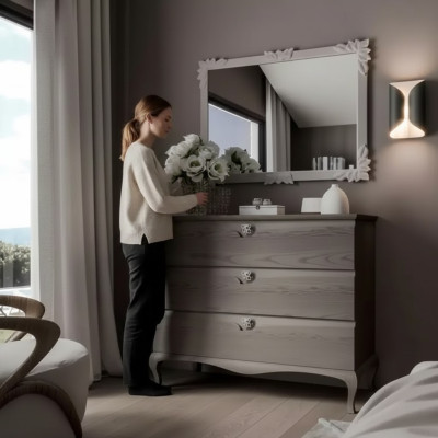 Komoda zrcadlo skříň luxus komody regál konzole nábytek set 2 kusy.