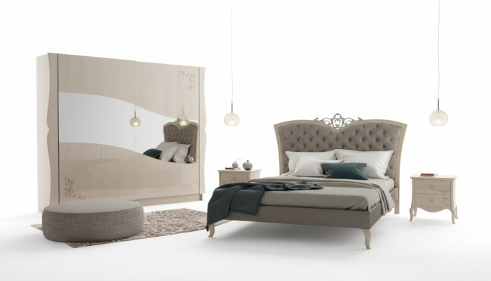 Ložnice postel 2x noční stolky luxusní kompletní sada nábytek pokoj 4 kusy.