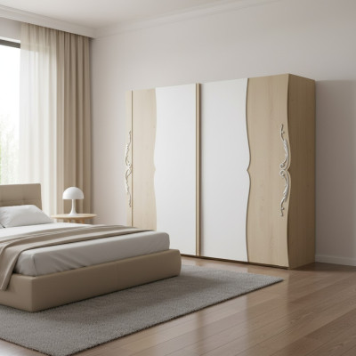 Echtholz Kleiderschrank Holzschrank Schrank Schlafzimmer Möbel Italien