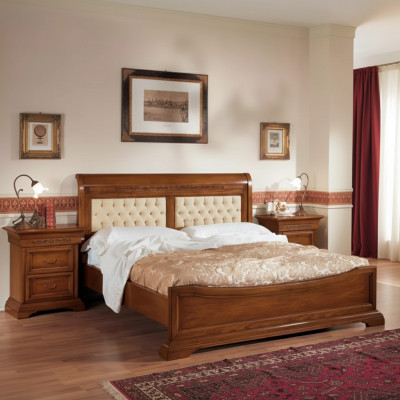 Schlafzimmer Komplett Bett 2x Nachttische Set Luxus Möbel 3tlg. Braun