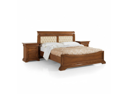 Schlafzimmer Komplett Bett 2x Nachttische Set Luxus Möbel 3tlg. Braun