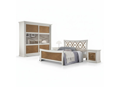 Schlafzimmer Möbel 3tlg. Set Bett Massivholz Nachttische 2x Betten Holz