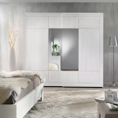 Kleiderschrank Weiß Schrank Holz Schlafzimmer Design Modern Möbel Neu