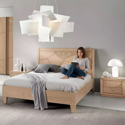 Design Schlafzimmer 3tlg. Bett 2x Nachttische Modern Luxus Betten Set