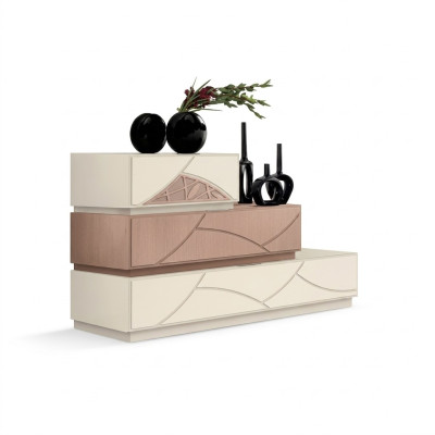 Italienische Möbel Design Kommode Modern Beige Luxus Holz Möbel Neu