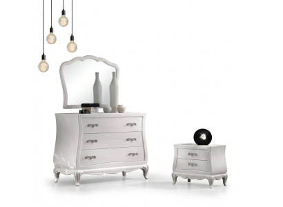 Kommode mit Spiegel Holz Kommoden Modernes Möbel Schlafzimmer Weiß Neu