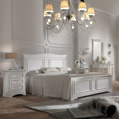 Kompletní ložnice postel 2x noční stolky 3dílná sada designérský luxus