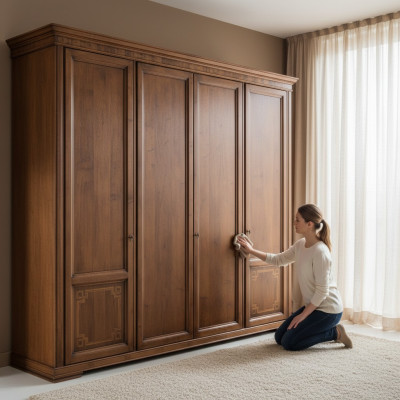 Kleiderschrank Schrank Luxus Holz Design Möbel Schlafzimmer Braun Neu