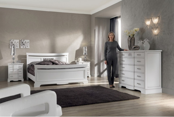 Postel 2x noční stolky 4 kusy ložnice nastavit Moderní luxusní ložnice Nový.